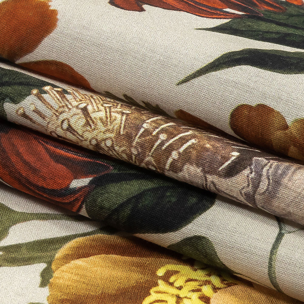 Cotton Voile - Pumice Stone Floral - Garden of Earthly Delights Print - Mood Exclusive Harvest Collection Folded Cotton Voile - Pumice Stone Floral - Garden of Earthly Delights Print - Mood Exclusive Harvest Collection Folded
