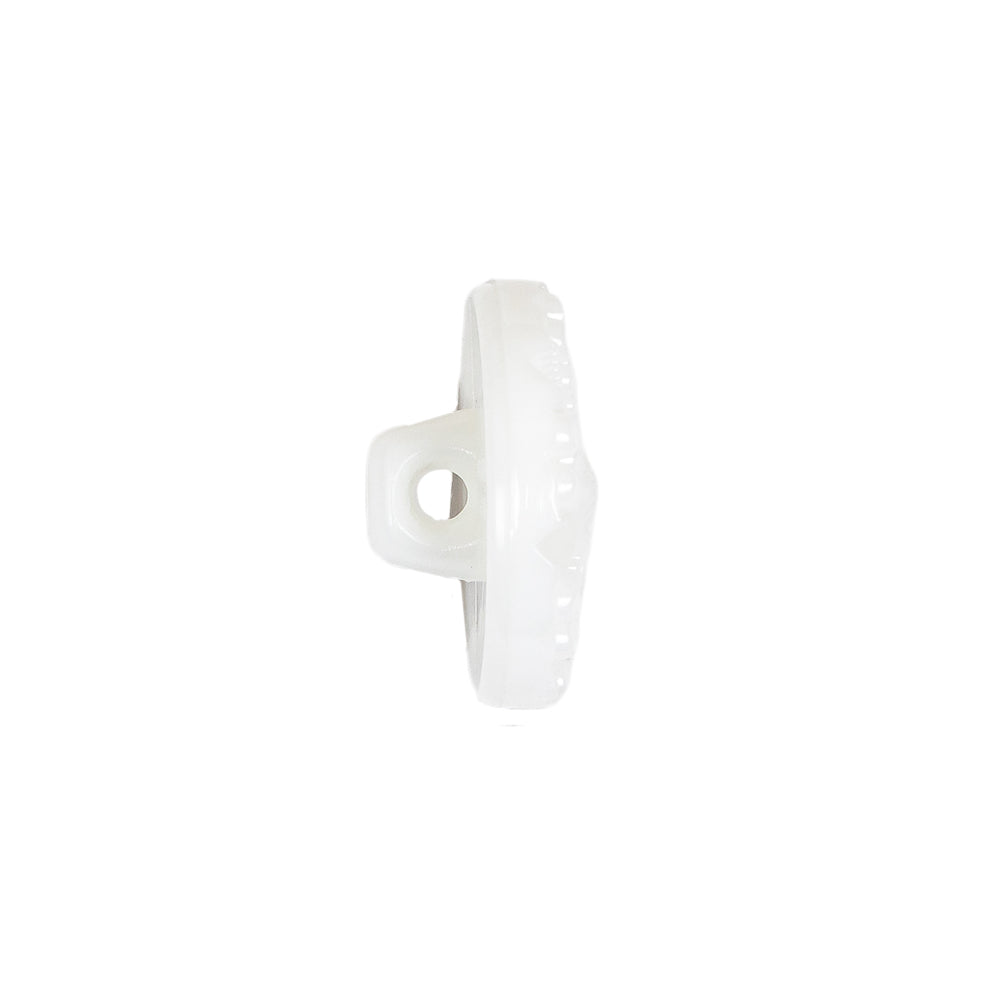 White Bevel Cut Shank Back Plastic Button - 30L/19mm Folded White Bevel Cut Shank Back Plastic Button - 30L/19mm Folded