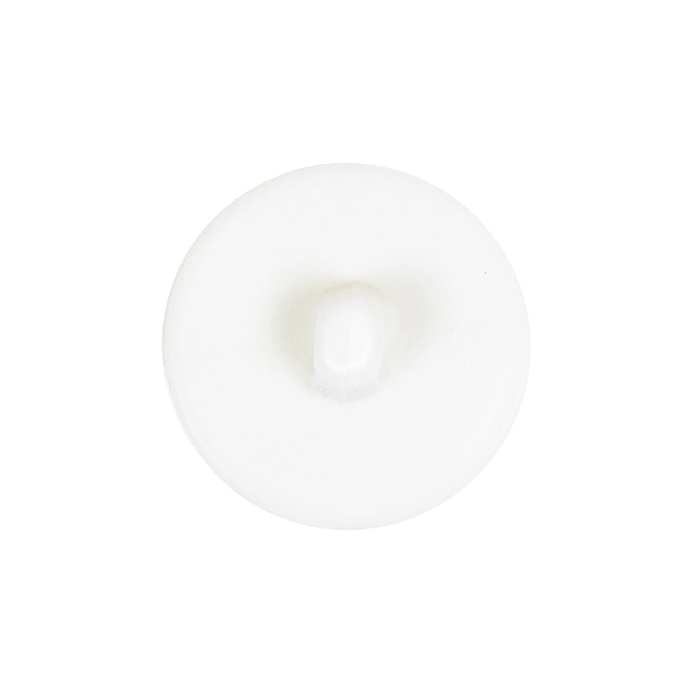 White Bevel Cut Shank Back Plastic Button - 36L/23mm Detail White Bevel Cut Shank Back Plastic Button - 36L/23mm Detail