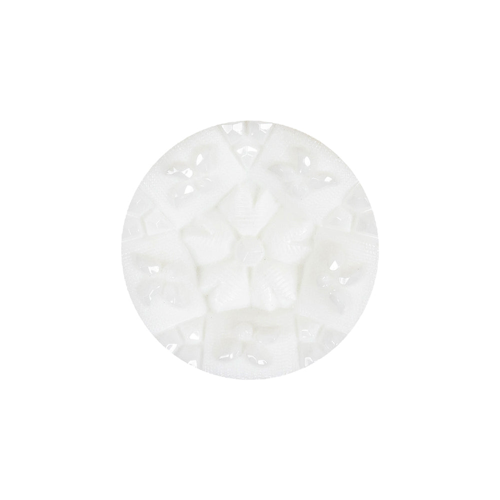 Italian White Concave Floral Molded Shank Back Plastic Button - 33L/21mm Italian White Concave Floral Molded Shank Back Plastic Button - 33L/21mm