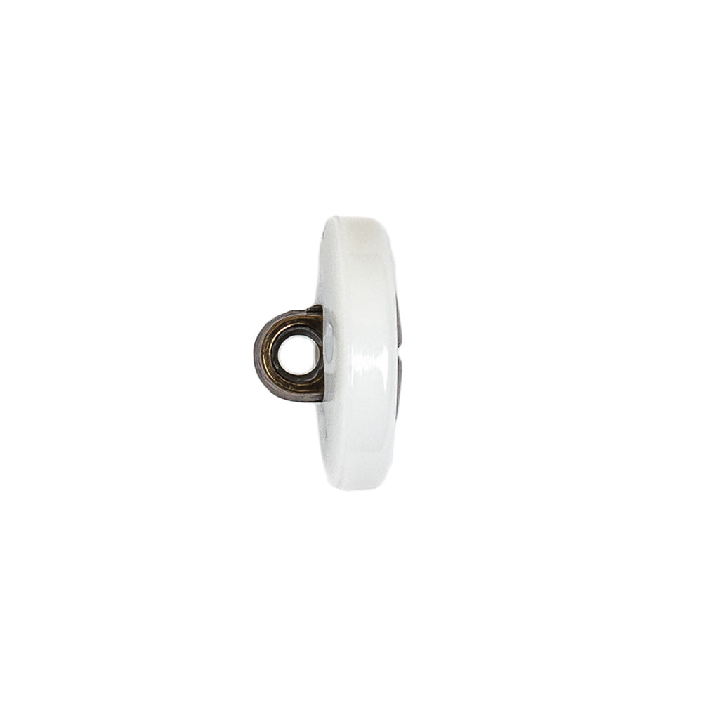 Italian White and Antique Bronze Plus Sign Plastic Shank Back Button - 25L/16mm Folded Italian White and Antique Bronze Plus Sign Plastic Shank Back Button - 25L/16mm Folded