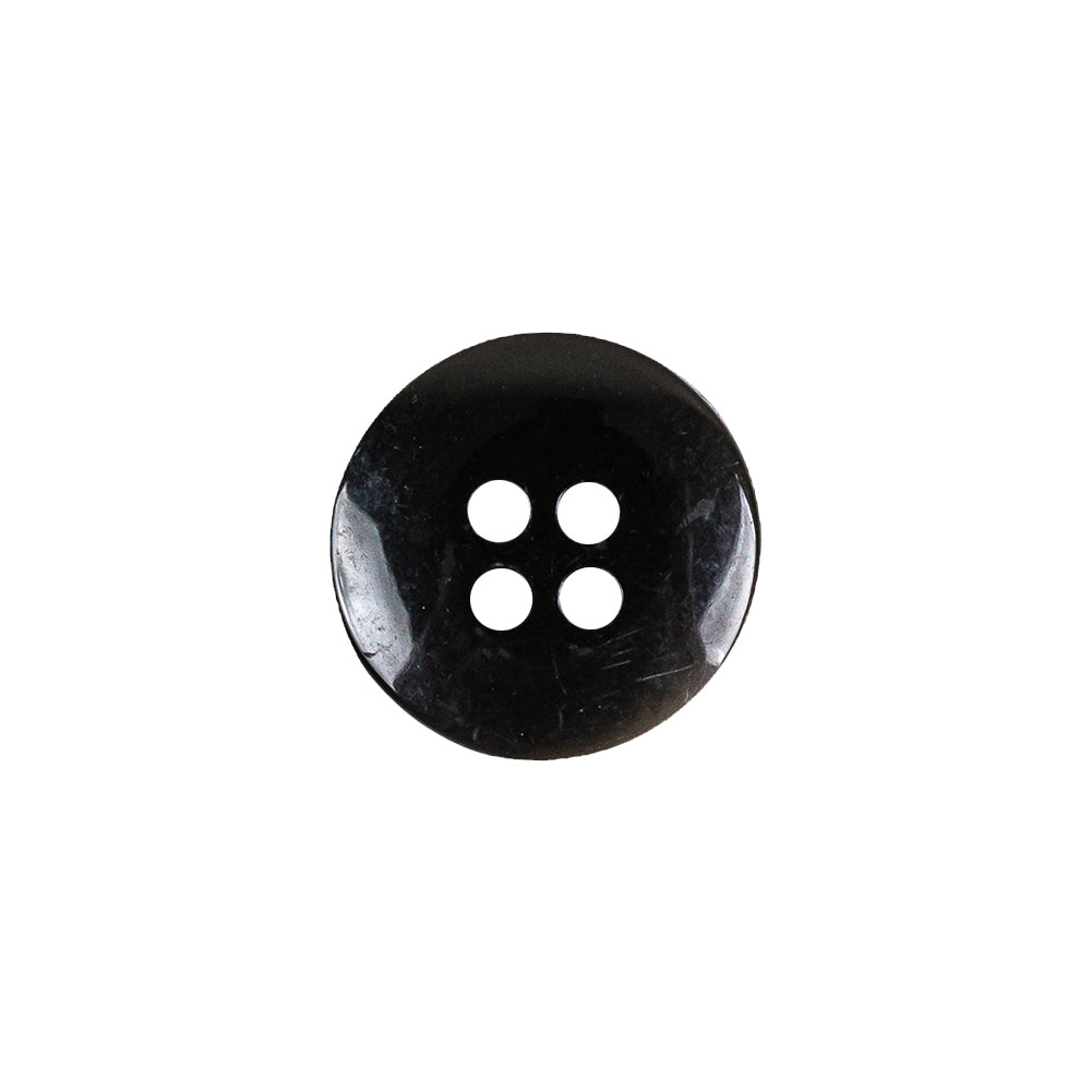 Gray and Black Shimmer Ombre Low Convex 4-Hole Plastic Button - 24L/15mm Detail Gray and Black Shimmer Ombre Low Convex 4-Hole Plastic Button - 24L/15mm Detail