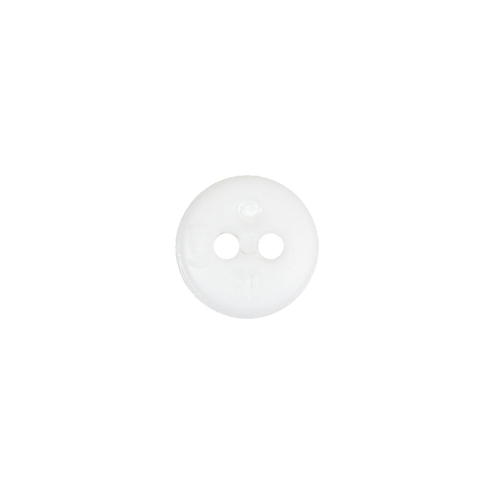 White Sawtooth Rim Plastic 2-Hole Button - 18L/11.5mm Detail White Sawtooth Rim Plastic 2-Hole Button - 18L/11.5mm Detail