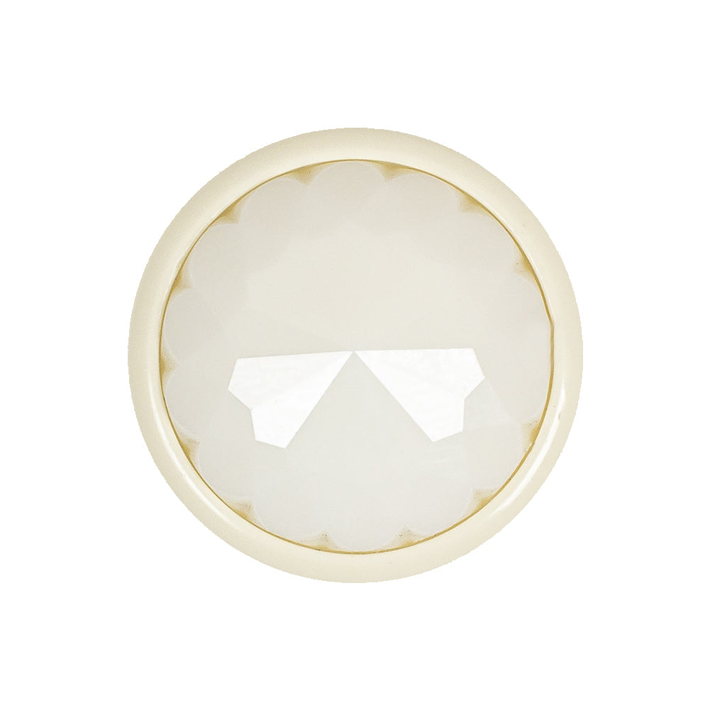 Italian White Faceted Dome Self Back Plastic Button - 40L/25.5mm Italian White Faceted Dome Self Back Plastic Button - 40L/25.5mm
