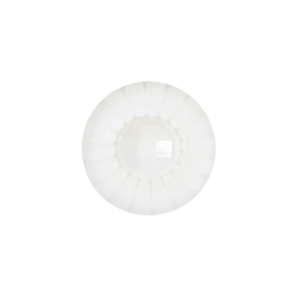 Italian White Faceted Center Floral Molded Shank Back Plastic Button - 30L/19mm Italian White Faceted Center Floral Molded Shank Back Plastic Button - 30L/19mm