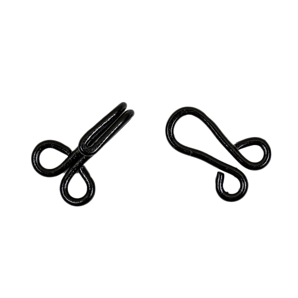 Black Metal Hook and Eye Closure - 0.625" X 1.5" Detail Black Metal Hook and Eye Closure - 0.625" X 1.5" Detail
