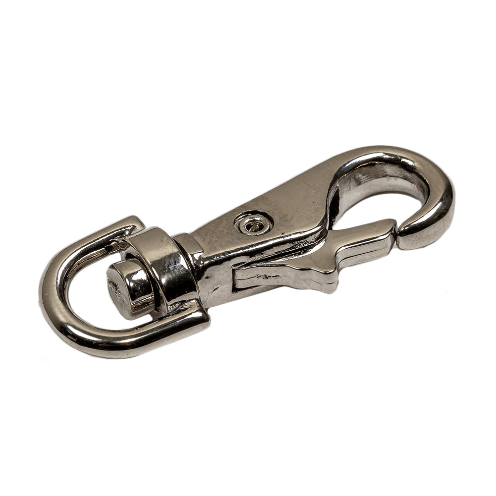 Silver Metal Clasp Closure with Swivel Bottom - 1.5" X 0.5" Detail Silver Metal Clasp Closure with Swivel Bottom - 1.5" X 0.5" Detail