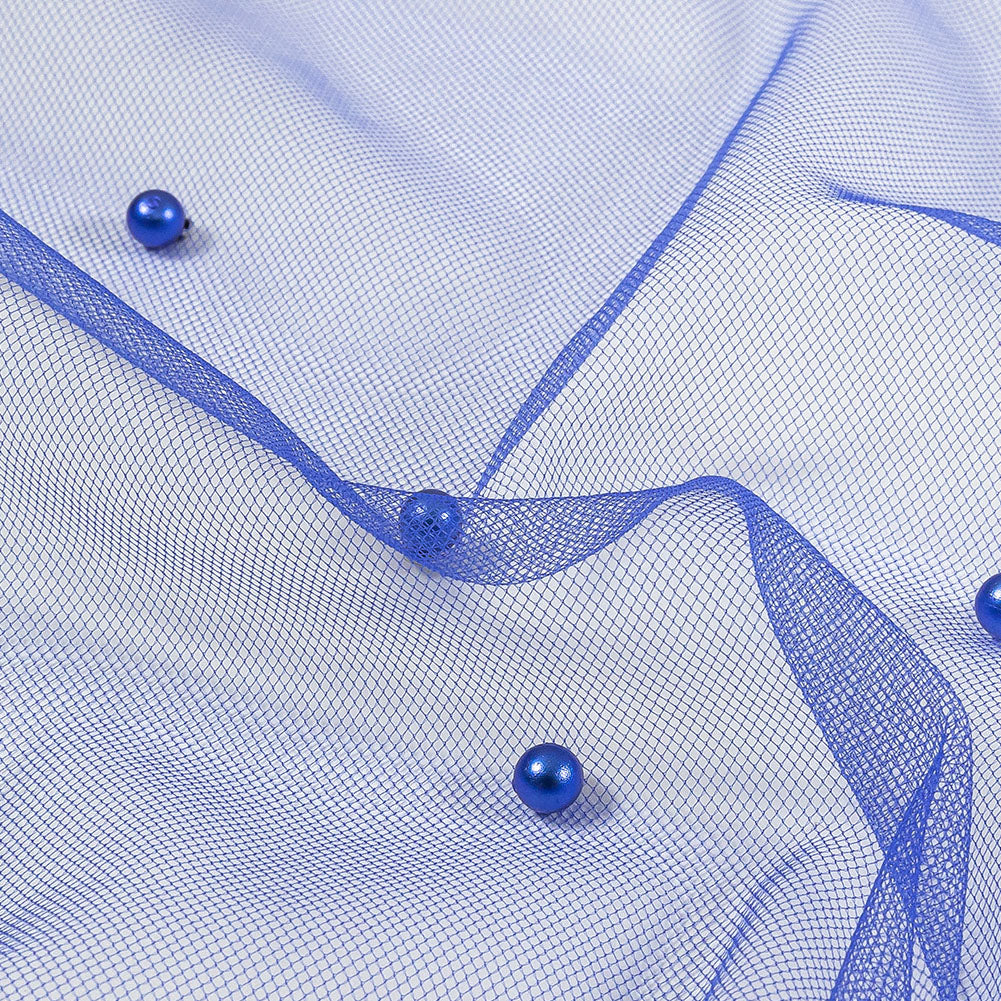 Beaded Tulle - Cobalt - Sylvie Collection - Detail Beaded Tulle - Cobalt - Sylvie Collection - Detail
