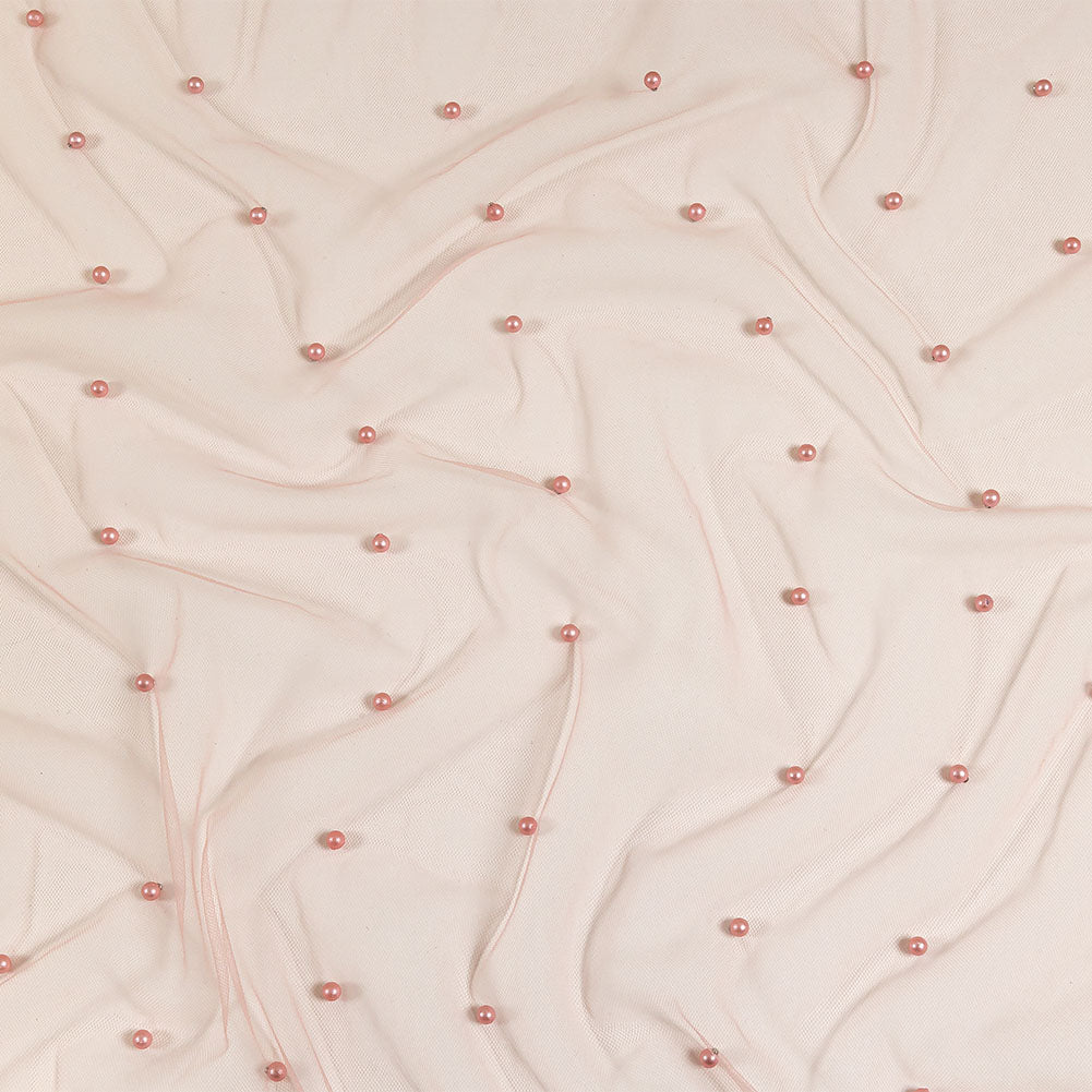 Beaded Tulle - Coral Haze - Sylvie Collection Beaded Tulle - Coral Haze - Sylvie Collection