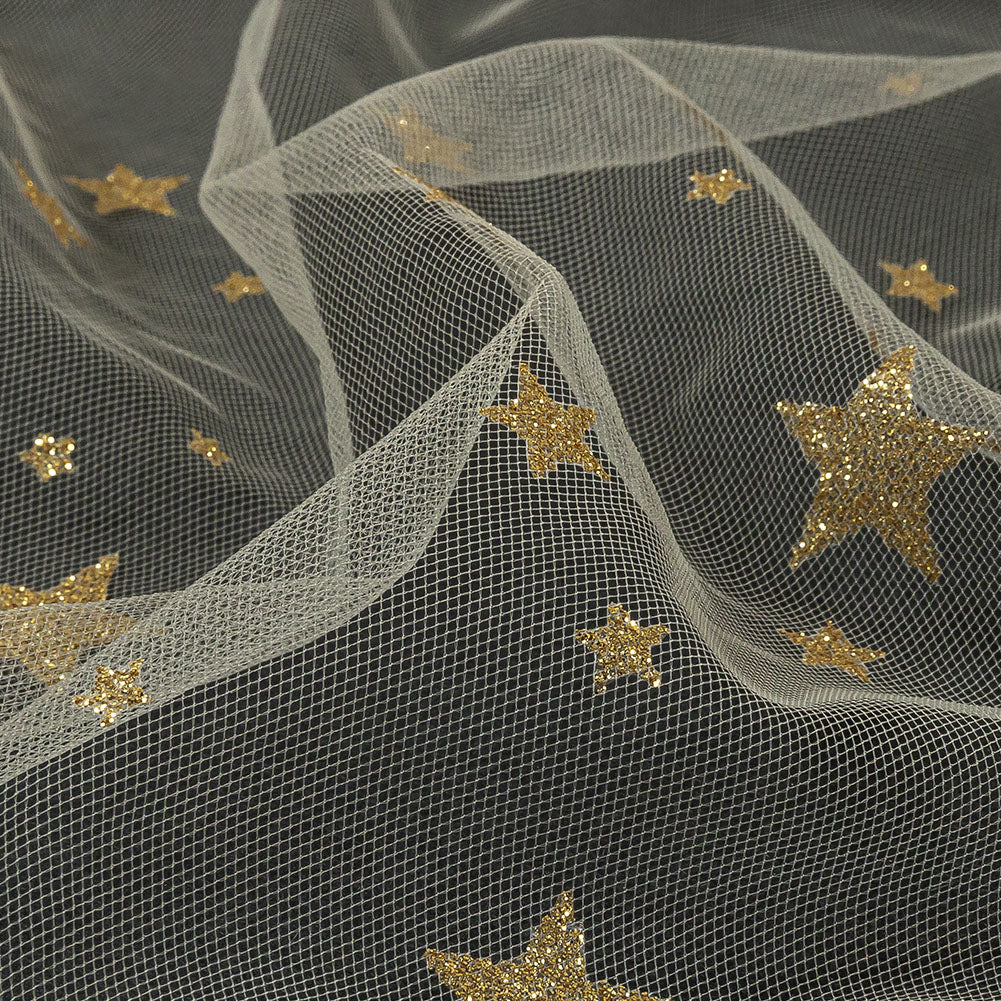 Starry Glitter Tulle - Ivory Starry Glitter Tulle - Ivory