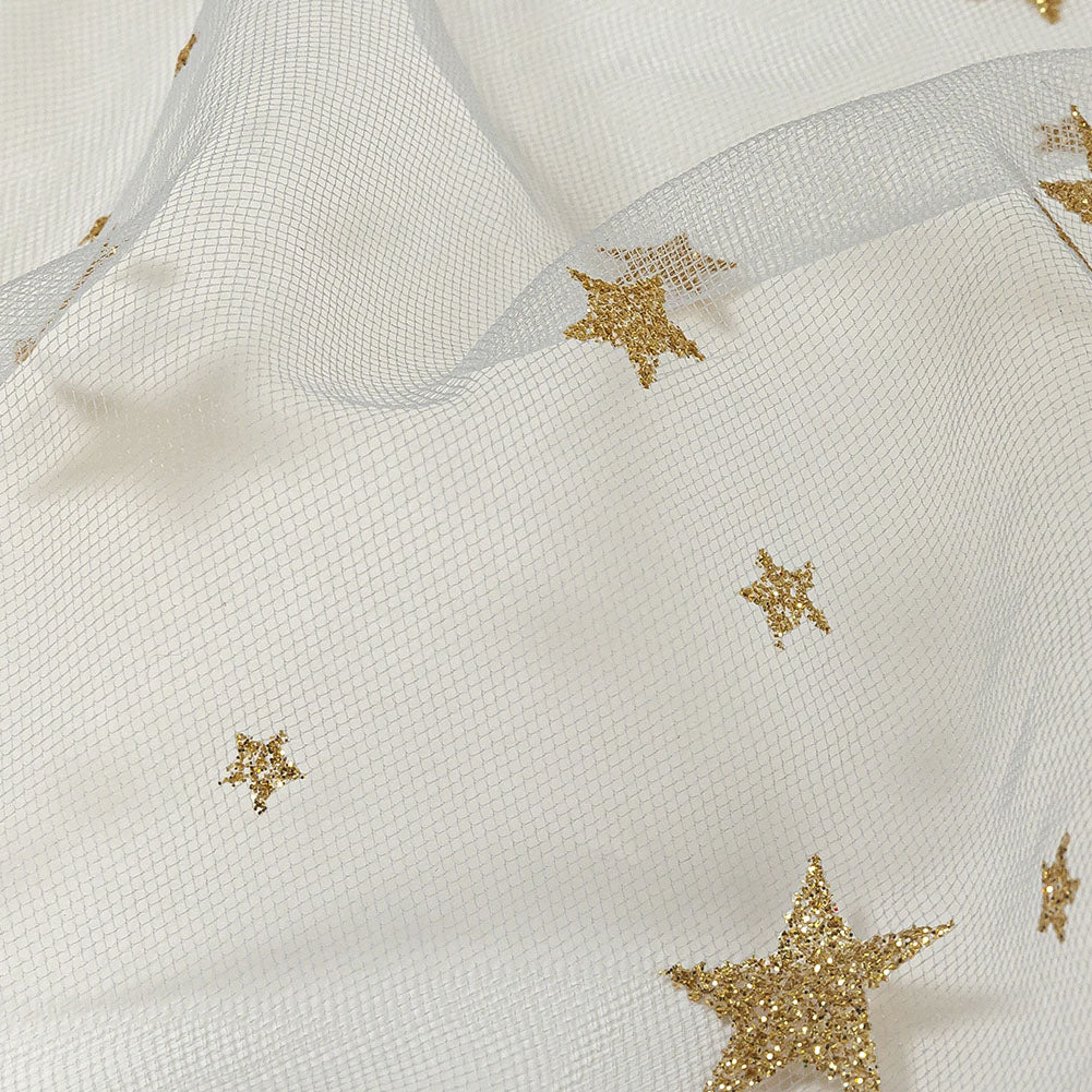 Starry Glitter Tulle - Tradewinds Folded Starry Glitter Tulle - Tradewinds Folded