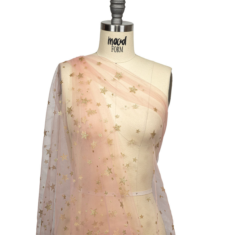 Starry Glitter Tulle - Pale Pink Detail Starry Glitter Tulle - Pale Pink Detail
