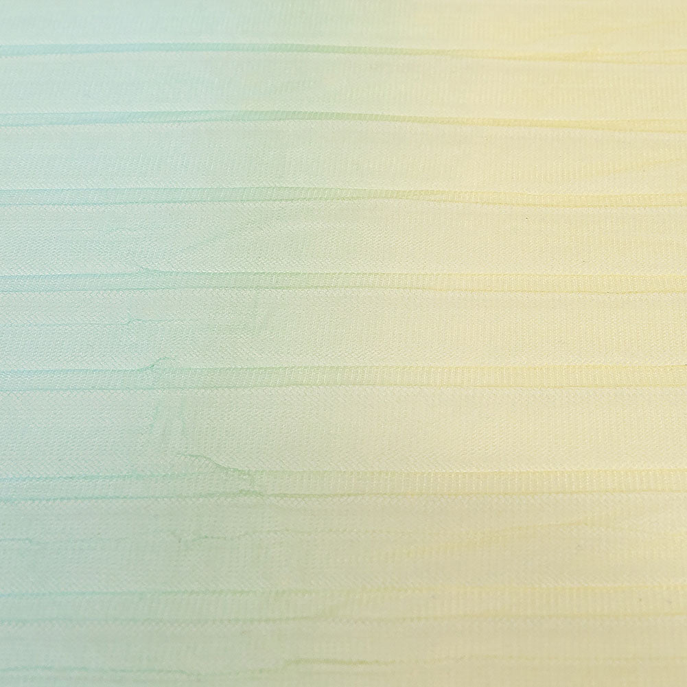 Sea Pink, Yellow and Blue Gradient Stripes Pleated Tulle Folded Sea Pink, Yellow and Blue Gradient Stripes Pleated Tulle Folded