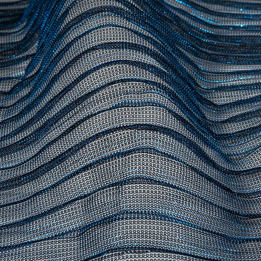 Metallic Stretch Plisse - Cobalt - Natalia Collection - Detail - Image 3 of 7 Metallic Stretch Plisse - Cobalt - Natalia Collection - Detail - Image 3 of 7