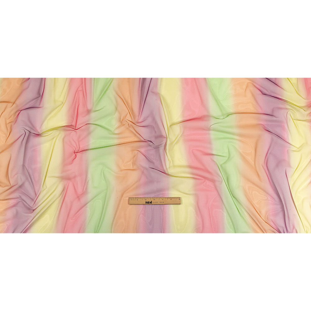 Ombre Stripes Shadow Tulle - Yellow, Green and Pink Ombre Stripes Shadow Tulle - Yellow, Green and Pink