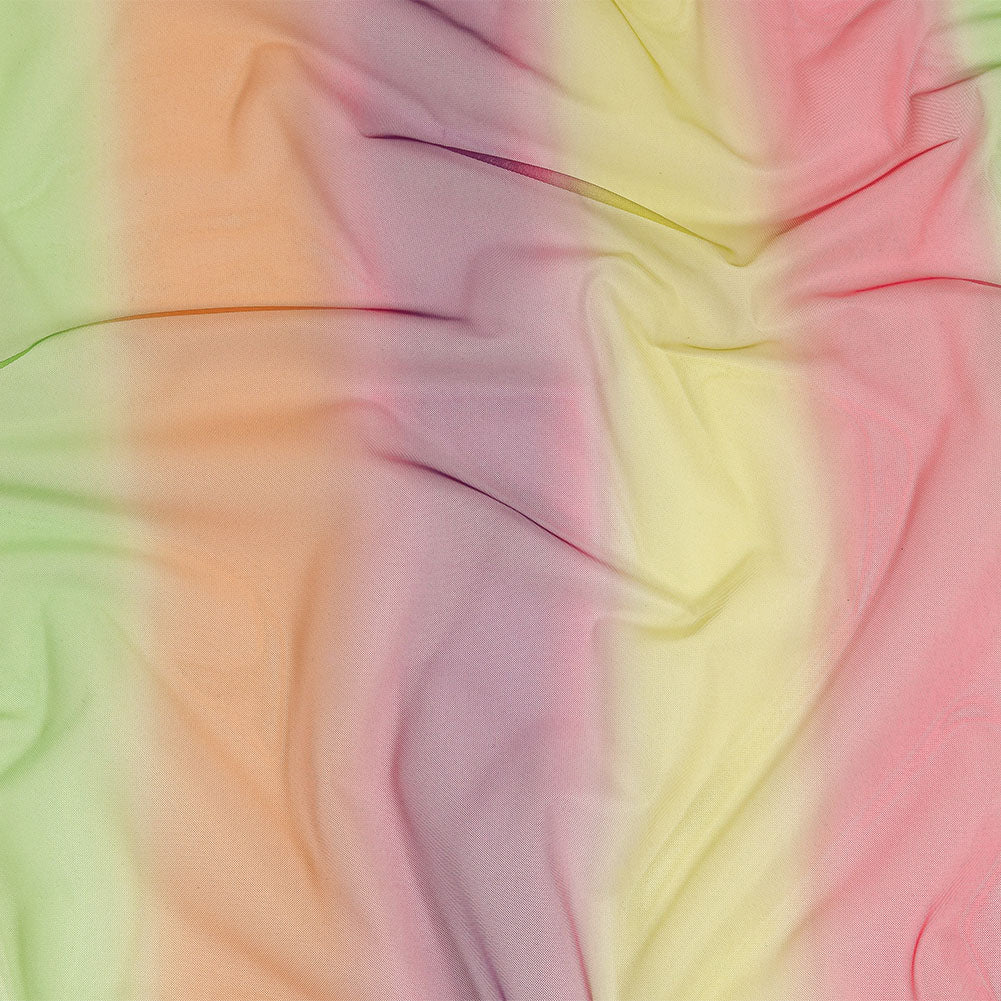 Ombre Stripes Shadow Tulle - Yellow, Green and Pink Ombre Stripes Shadow Tulle - Yellow, Green and Pink