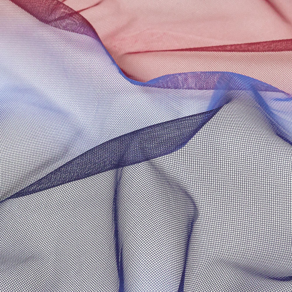 Ombre Stripes Shadow Tulle - Red, Mazarine Blue and Navy Ombre Stripes Shadow Tulle - Red, Mazarine Blue and Navy