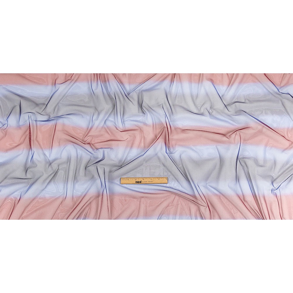 Ombre Stripes Shadow Tulle - Red, Mazarine Blue and Navy Ombre Stripes Shadow Tulle - Red, Mazarine Blue and Navy