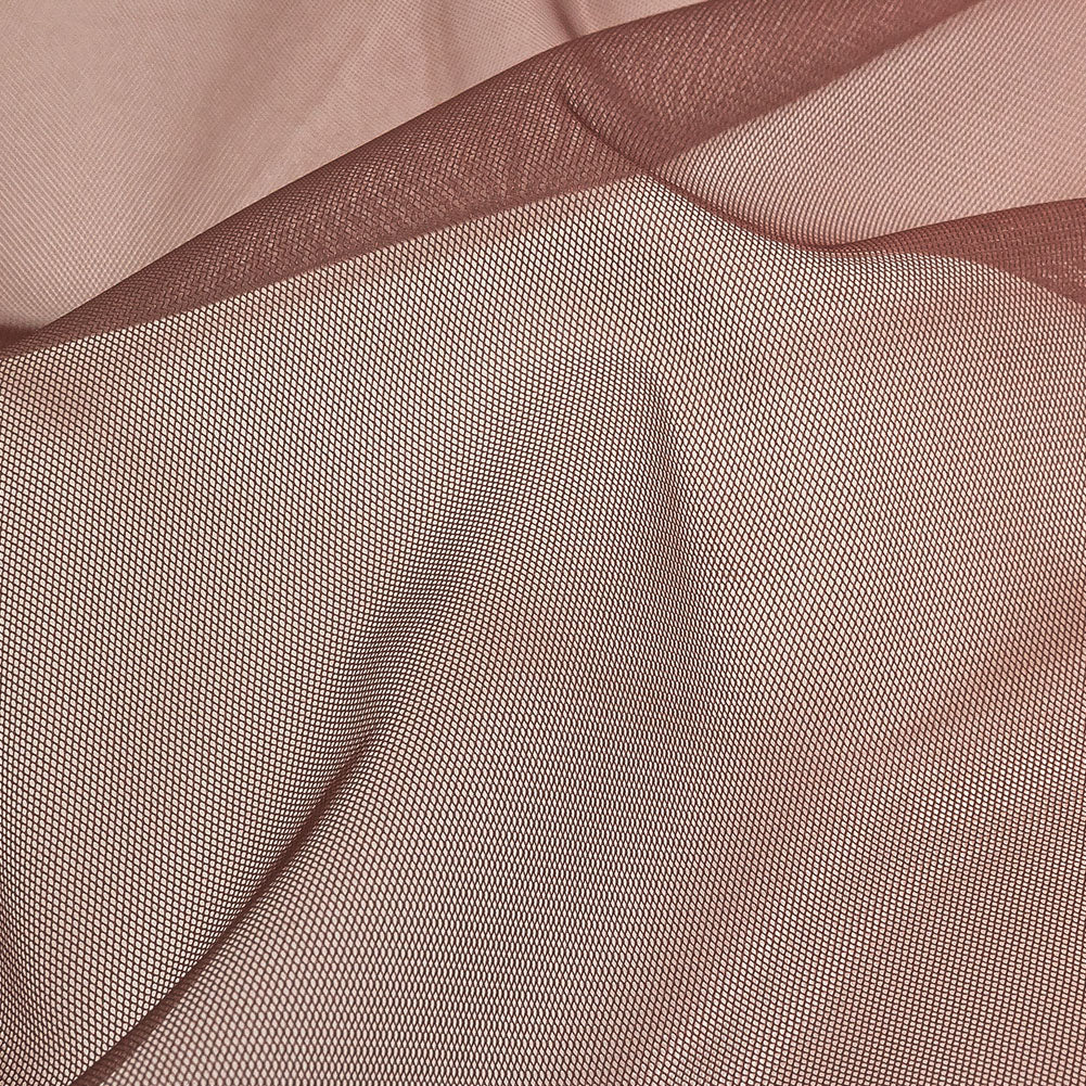 Caramel, Brown and Deep Mahogany Ombre Shadow Stretch Tulle - Detail Caramel, Brown and Deep Mahogany Ombre Shadow Stretch Tulle - Detail
