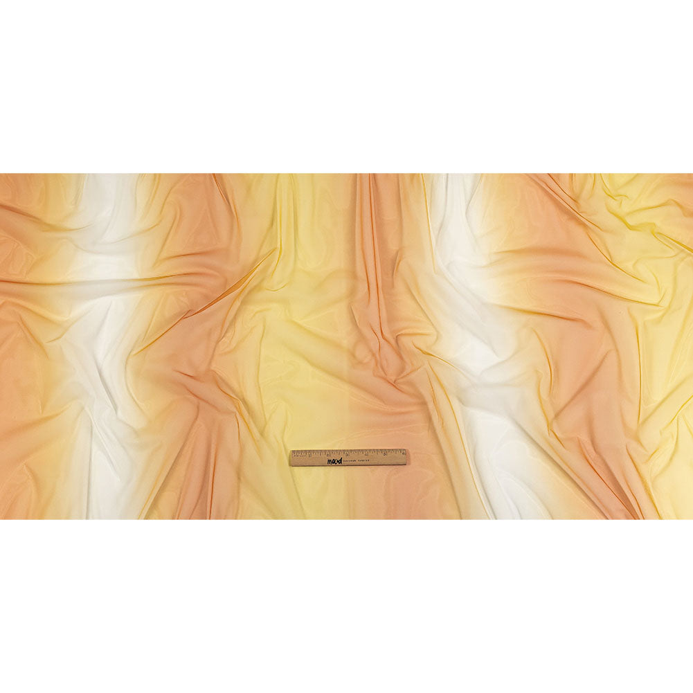 Ombre Stripes Shadow Tulle - Yellow, Orange and White - Full Ombre Stripes Shadow Tulle - Yellow, Orange and White - Full