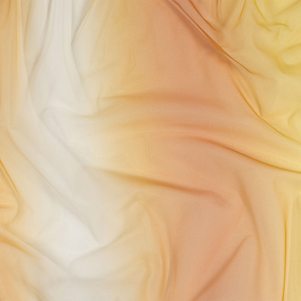 Ombre Stripes Shadow Tulle - Yellow, Orange and White Ombre Stripes Shadow Tulle - Yellow, Orange and White
