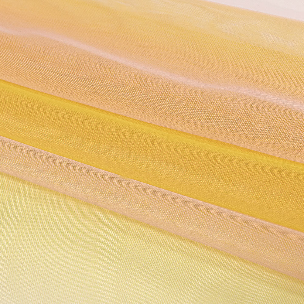Ombre Stripes Shadow Tulle - Pink and Yellow - Folded Ombre Stripes Shadow Tulle - Pink and Yellow - Folded