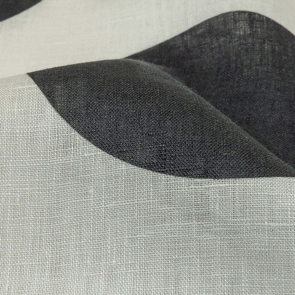 Medium Weight Linen Woven Print - Black and White Oversized Polka Dots Detail Medium Weight Linen Woven Print - Black and White Oversized Polka Dots Detail