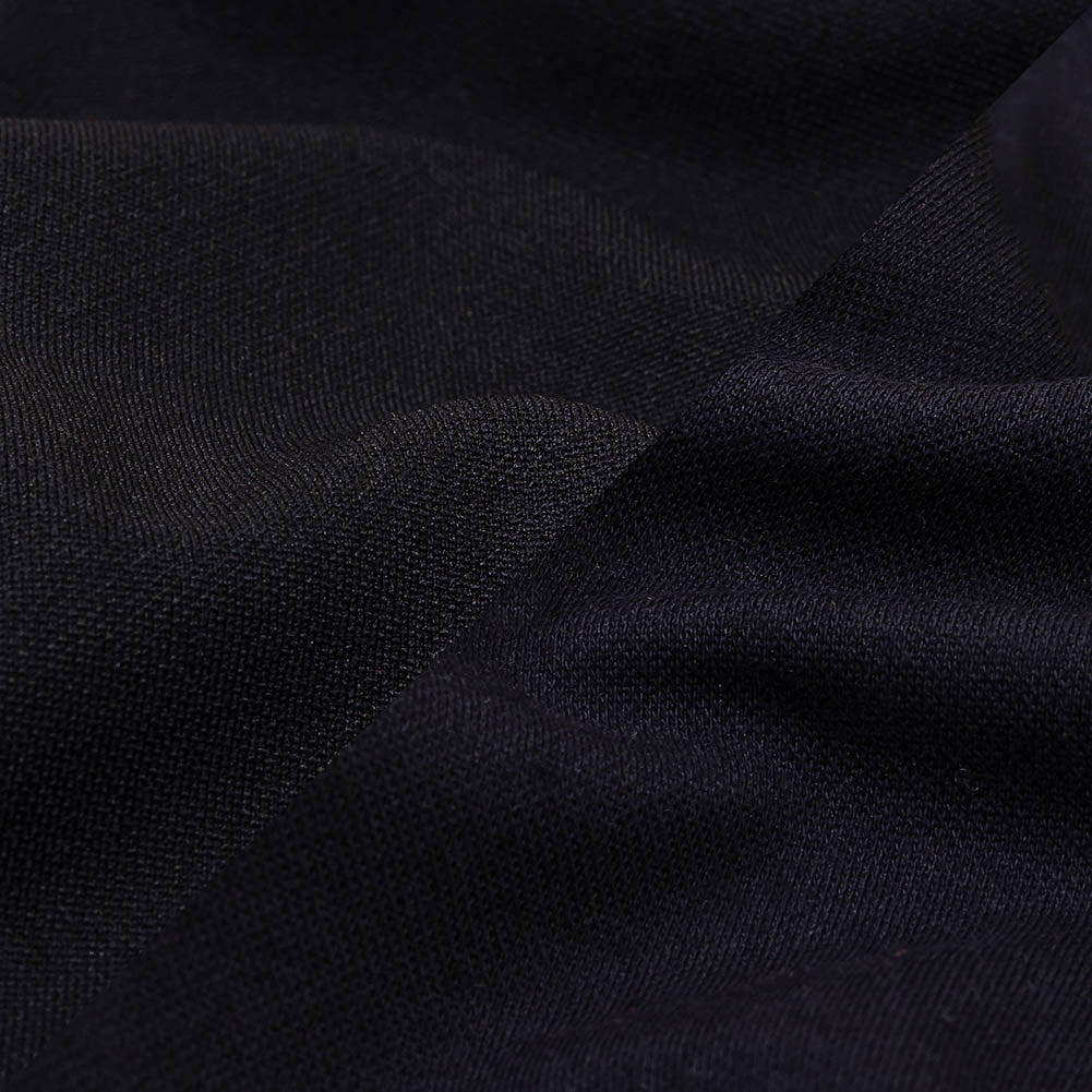 Black and Navy Polyester and Cotton Double Faced Interlock Knit Detail Black and Navy Polyester and Cotton Double Faced Interlock Knit Detail