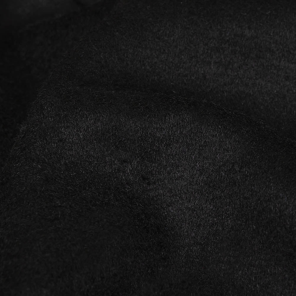 Black Brushed Wool Coating Detail Black Brushed Wool Coating Detail