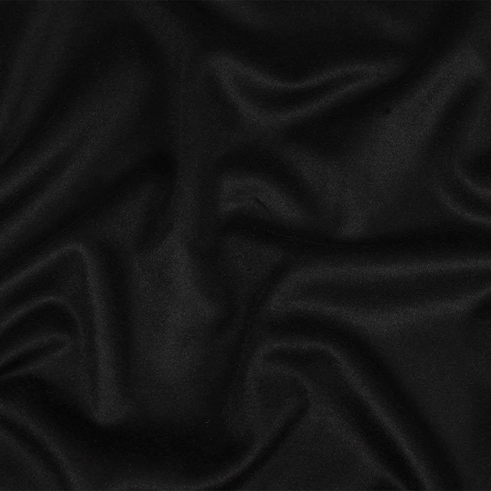 Black Brushed Wool Coating Black Brushed Wool Coating