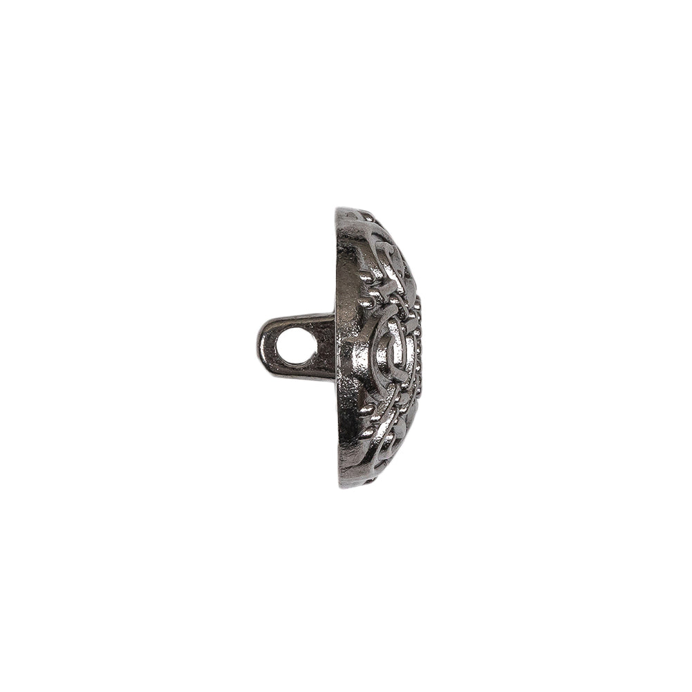 Gunmetal Knotwork Metal Shank Back Button - 28L/18mm Folded Gunmetal Knotwork Metal Shank Back Button - 28L/18mm Folded