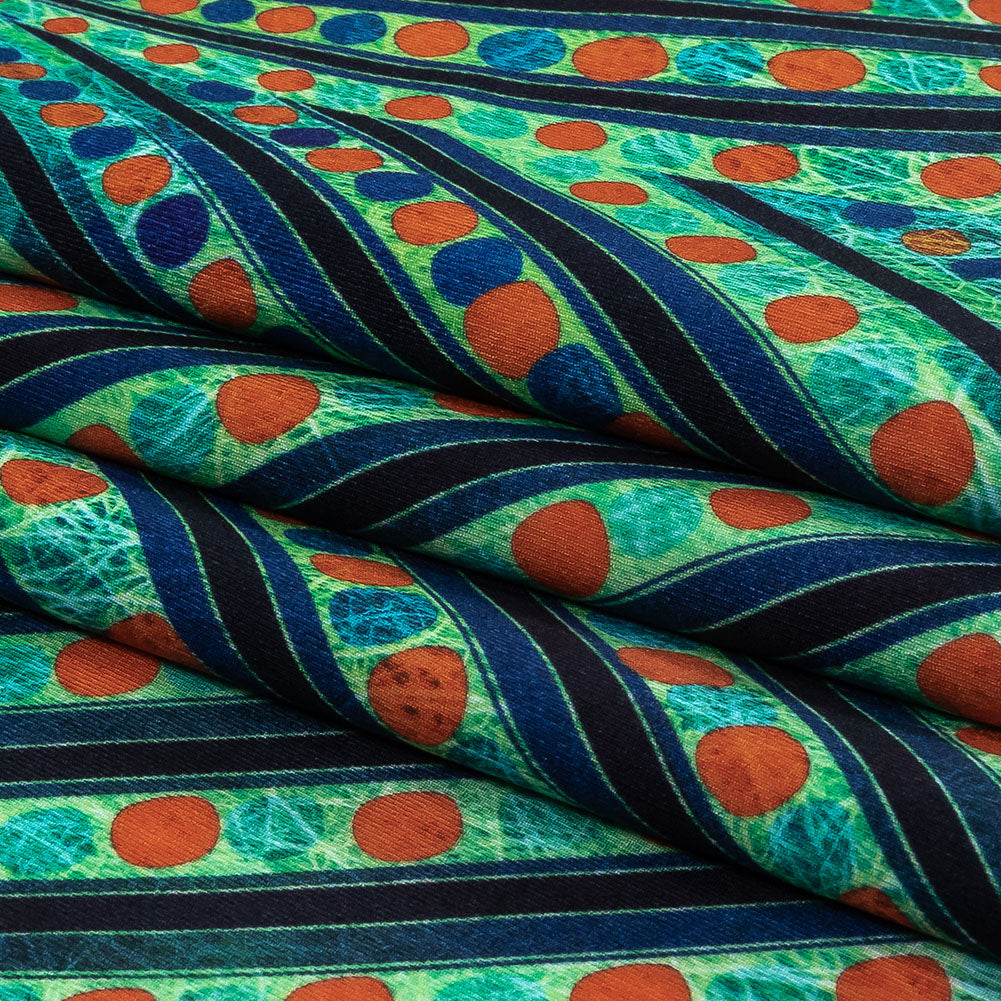Jade, Blue and Orange Art Deco Feathers UV Protective Compression Swimwear Tricot with Aloe Vera Microcapsules Jade, Blue and Orange Art Deco Feathers UV Protective Compression Swimwear Tricot with Aloe Vera Microcapsules
