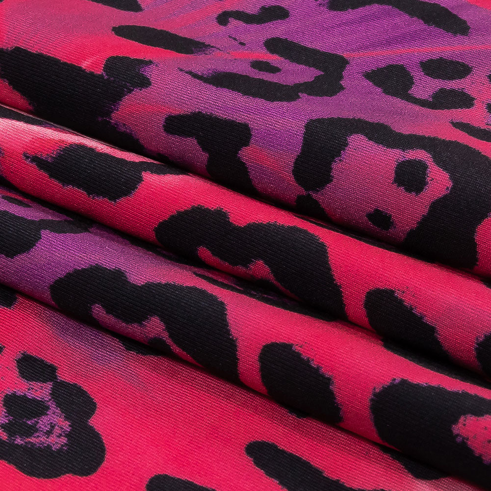 Compression Swimwear Tricot, UV Protective with Aloe Vera Microcapsules - Pink and Purple Tie Dye Leopard - Caye Collection - Folded Compression Swimwear Tricot, UV Protective with Aloe Vera Microcapsules - Pink and Purple Tie Dye Leopard - Caye Collection - Folded