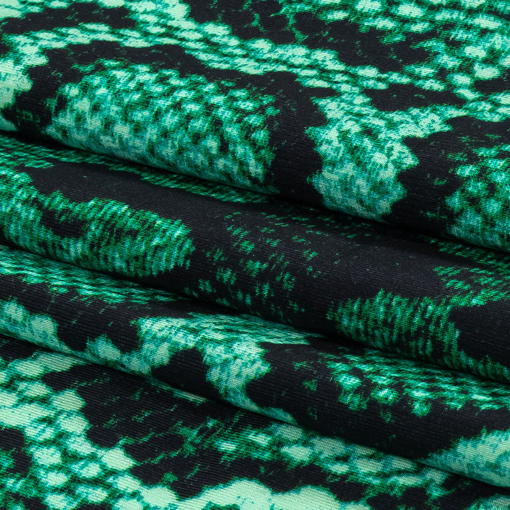 Compression Swimwear Tricot, UV Protective with Aloe Vera Microcapsules - Jade Python Skin - Caye Collection - Folded Compression Swimwear Tricot, UV Protective with Aloe Vera Microcapsules - Jade Python Skin - Caye Collection - Folded