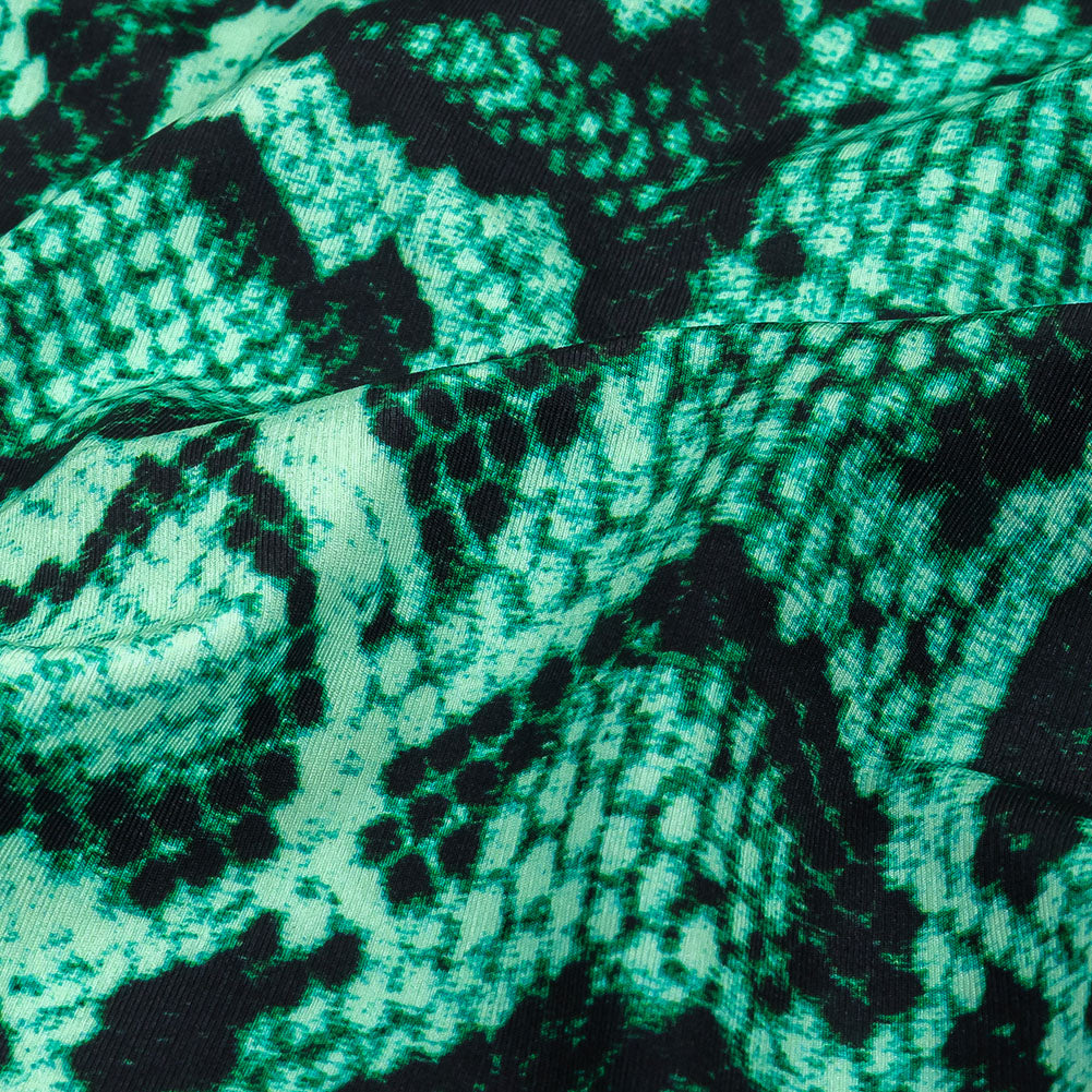 Compression Swimwear Tricot, UV Protective with Aloe Vera Microcapsules - Jade Python Skin - Caye Collection - Detail Compression Swimwear Tricot, UV Protective with Aloe Vera Microcapsules - Jade Python Skin - Caye Collection - Detail
