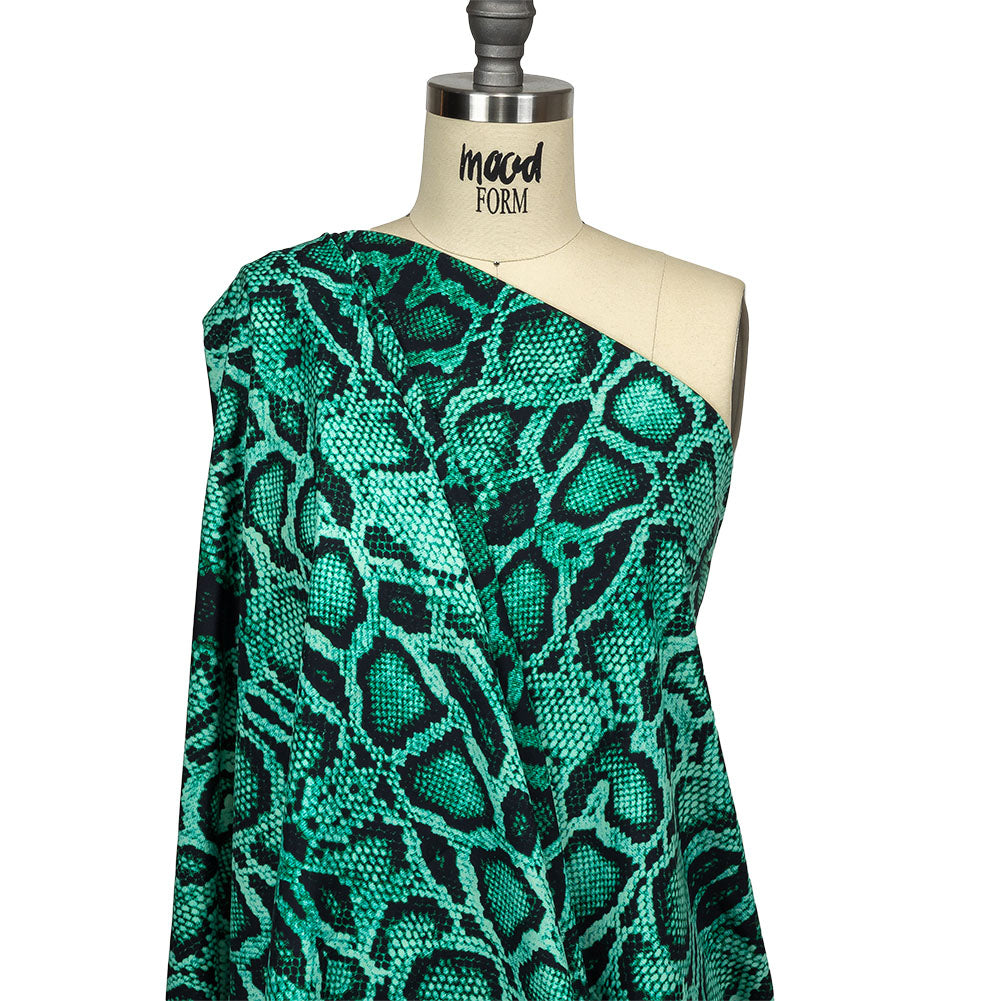 Compression Swimwear Tricot, UV Protective with Aloe Vera Microcapsules - Jade Python Skin - Caye Collection - Drape Compression Swimwear Tricot, UV Protective with Aloe Vera Microcapsules - Jade Python Skin - Caye Collection - Drape