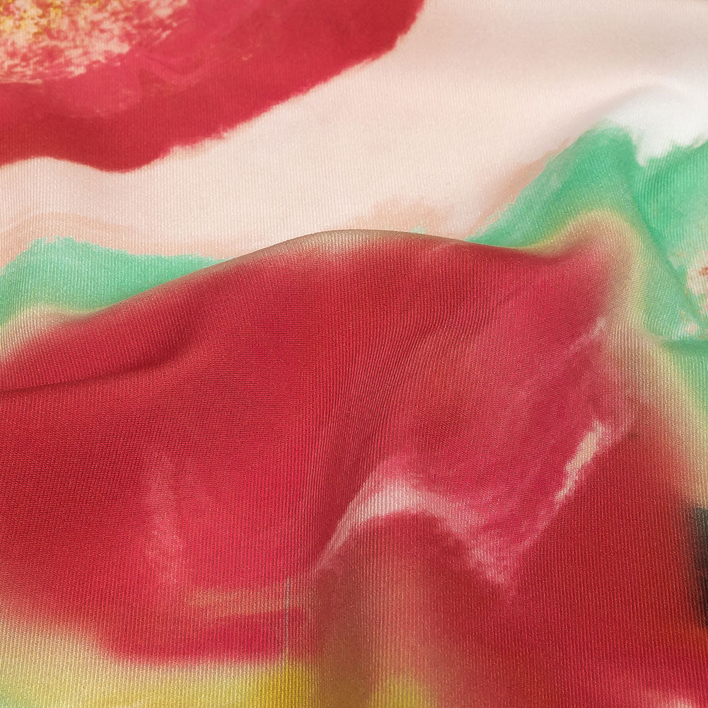 Compression Swimwear Tricot, UV Protective with Aloe Vera Microcapsules - Pale Pink and Rainbow Marbled - Caye Collection - Detail Compression Swimwear Tricot, UV Protective with Aloe Vera Microcapsules - Pale Pink and Rainbow Marbled - Caye Collection - Detail