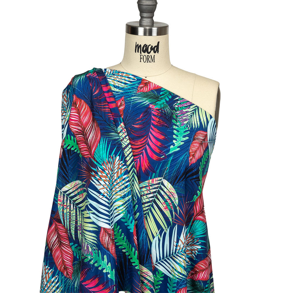 True Blue, Pink and Green Foliage UV Protective Compression Swimwear Tricot with Aloe Vera Microcapsules True Blue, Pink and Green Foliage UV Protective Compression Swimwear Tricot with Aloe Vera Microcapsules