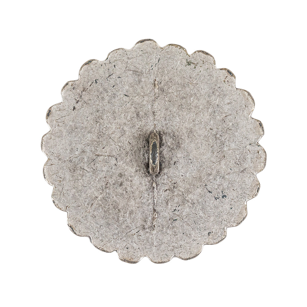 Silver Sunflower Shank Back Metal Button - 48L/30.5mm Detail Silver Sunflower Shank Back Metal Button - 48L/30.5mm Detail