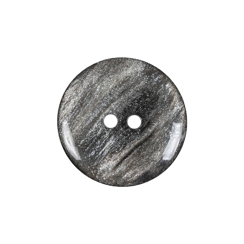 Silver and Black Glitter 2-Hole Button - 36L/23mm Detail Silver and Black Glitter 2-Hole Button - 36L/23mm Detail