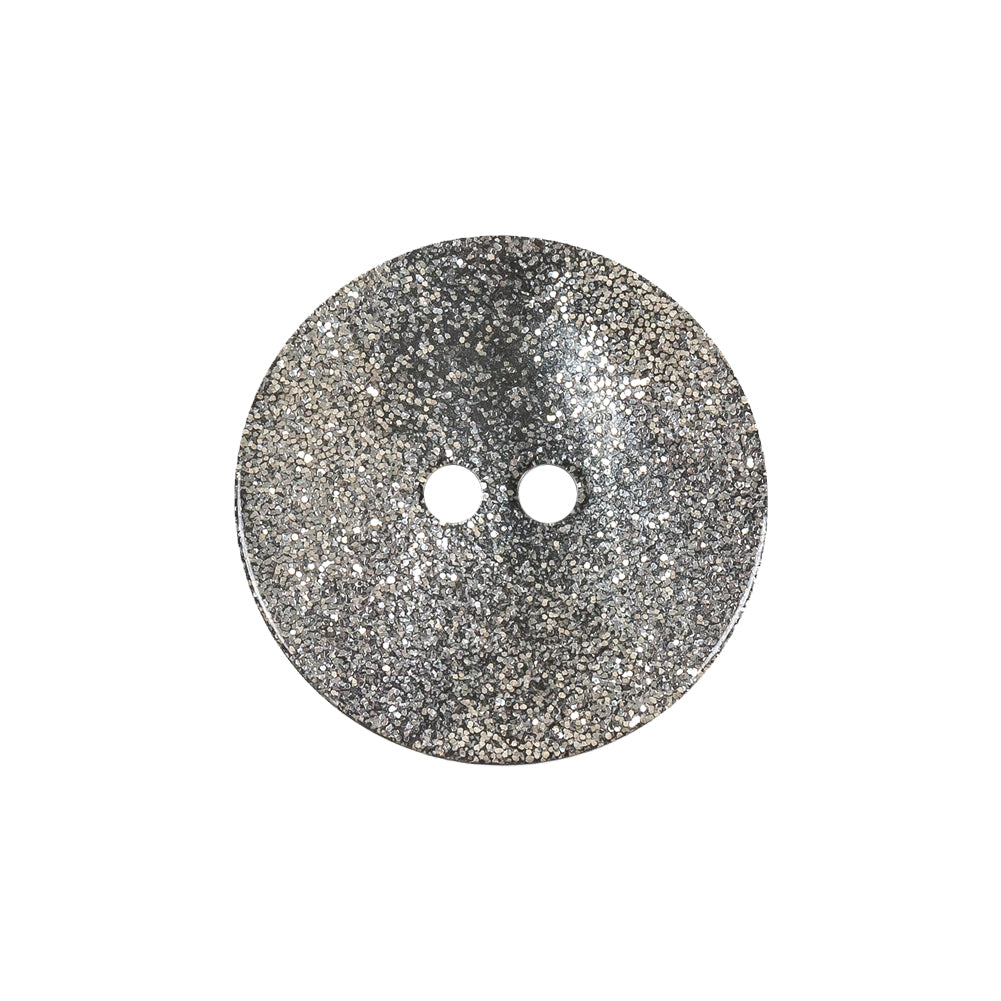 Silver and Black Glitter 2-Hole Button - 36L/23mm Silver and Black Glitter 2-Hole Button - 36L/23mm