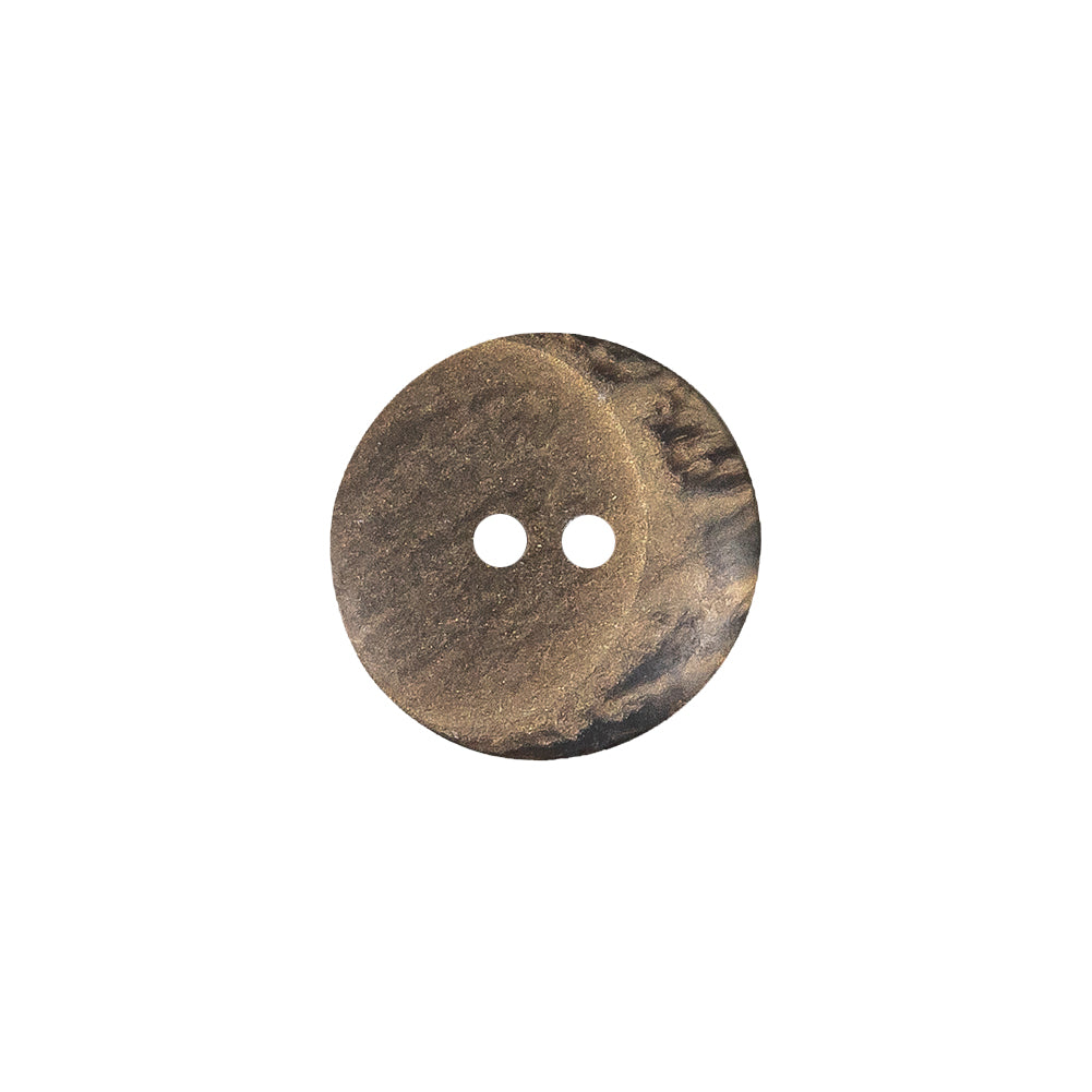 Italian Brown and Tan Wood-Look Lacy Textured Wide Rim 2-Hole Plastic Button - 24L/15mm Detail Italian Brown and Tan Wood-Look Lacy Textured Wide Rim 2-Hole Plastic Button - 24L/15mm Detail