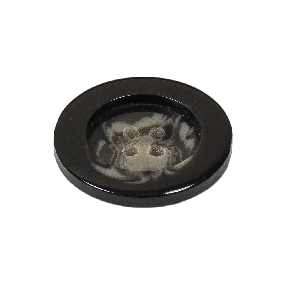 Black, Stone Gray and Beige Translucent Swirls 4-Hole Plastic Button - 40L/25.5mm Folded Black, Stone Gray and Beige Translucent Swirls 4-Hole Plastic Button - 40L/25.5mm Folded