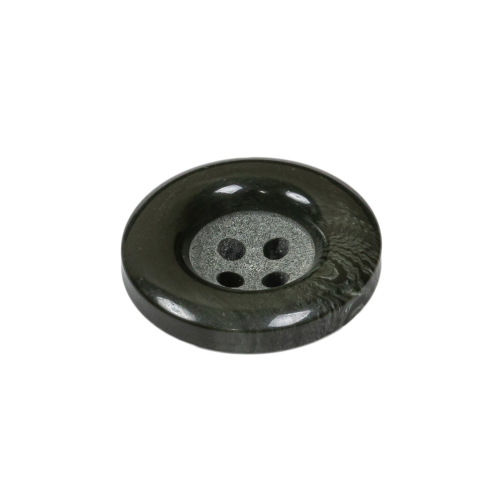 Dark Green Chunky Rolled Rim 4-Hole Plastic Button - 35L/22mm Folded Dark Green Chunky Rolled Rim 4-Hole Plastic Button - 35L/22mm Folded