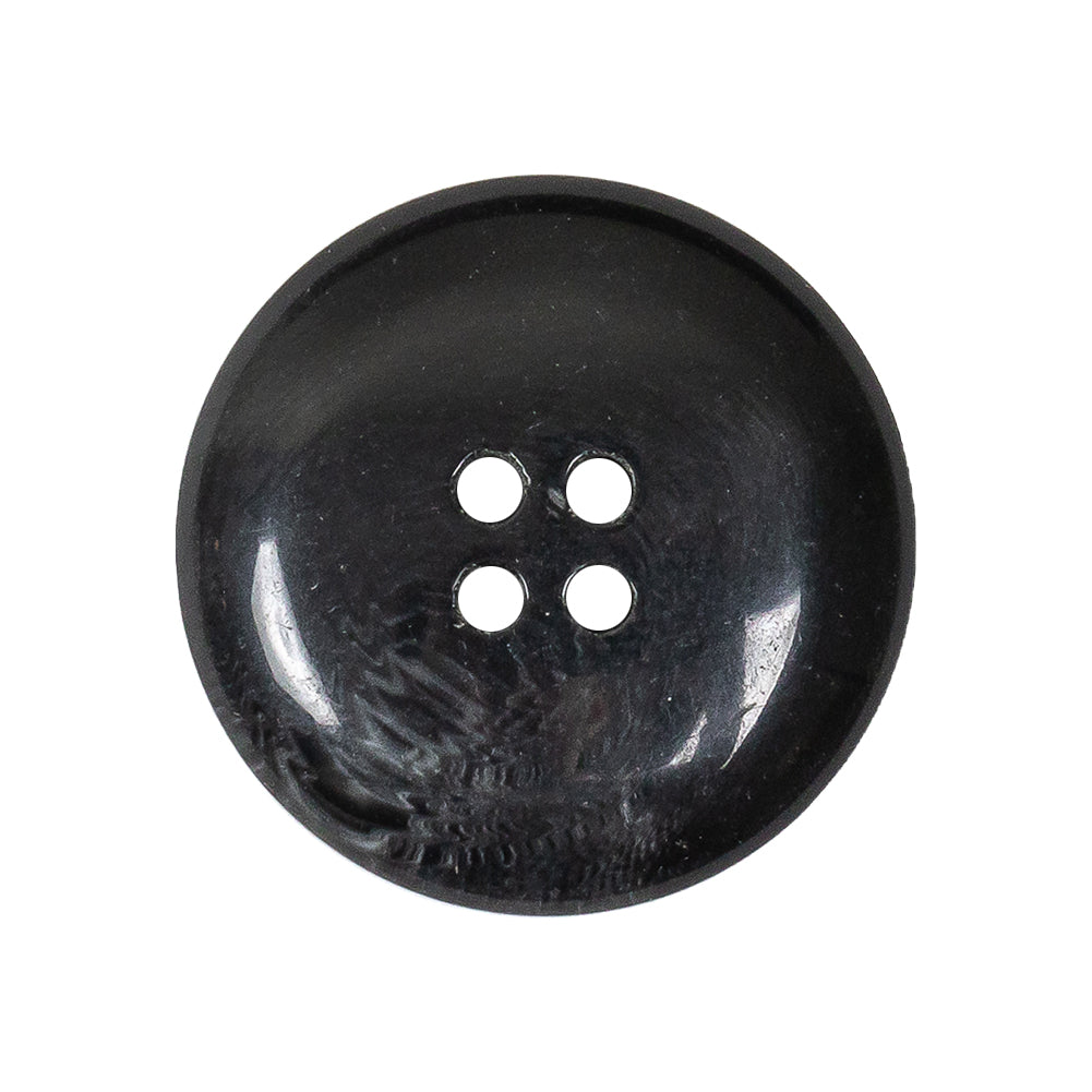 Charcoal Chunky Rolled Rim 4-Hole Plastic Button - 42L/27mm Detail Charcoal Chunky Rolled Rim 4-Hole Plastic Button - 42L/27mm Detail