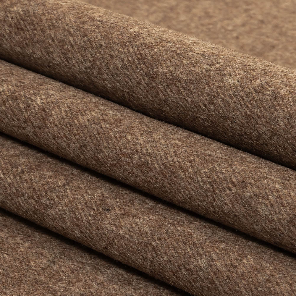 Carafe and Beige Heathered Brushed Wool Twill Double Cloth Coating Folded Carafe and Beige Heathered Brushed Wool Twill Double Cloth Coating Folded