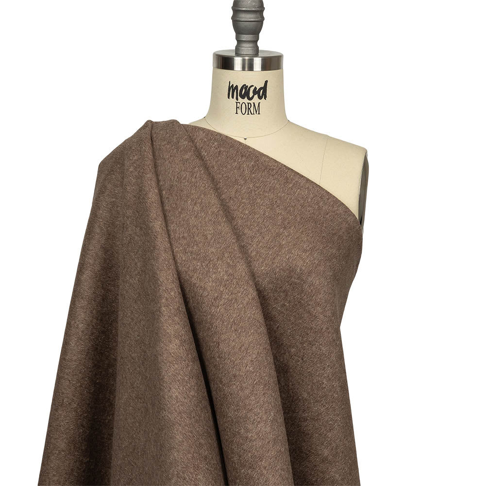 Carafe and Beige Heathered Brushed Wool Twill Double Cloth Coating Drape Carafe and Beige Heathered Brushed Wool Twill Double Cloth Coating Drape