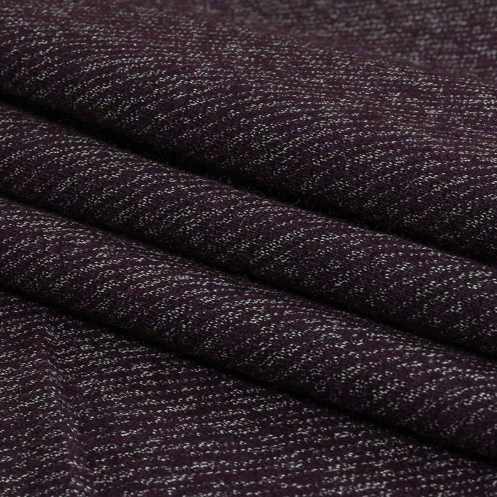 Plum and Gray Diagonal Stripes Wool Blend Knit Folded Plum and Gray Diagonal Stripes Wool Blend Knit Folded