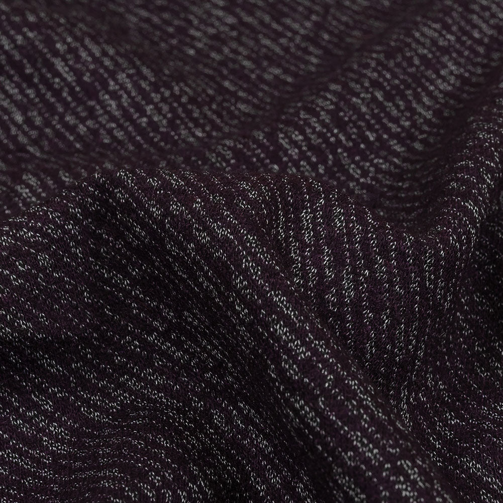 Plum and Gray Diagonal Stripes Wool Blend Knit Detail Plum and Gray Diagonal Stripes Wool Blend Knit Detail