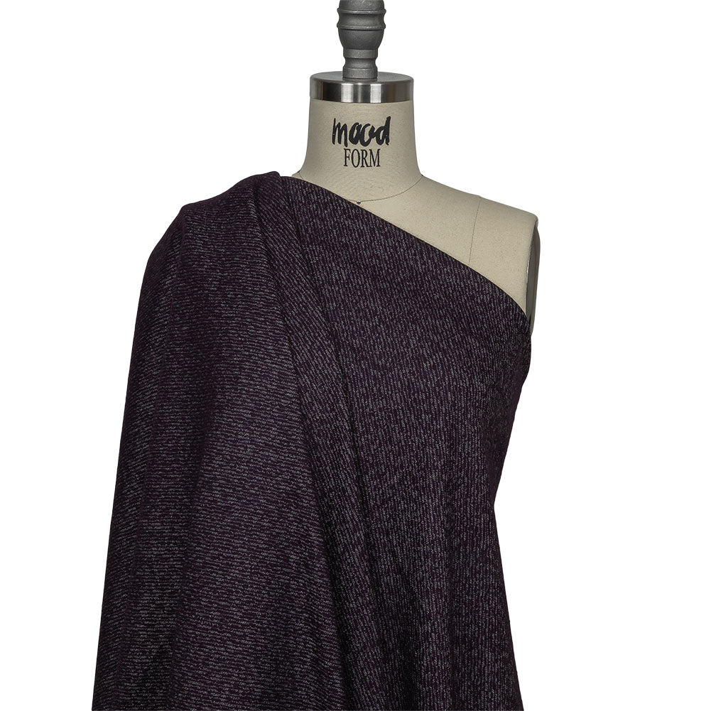 Plum and Gray Diagonal Stripes Wool Blend Knit Drape Plum and Gray Diagonal Stripes Wool Blend Knit Drape